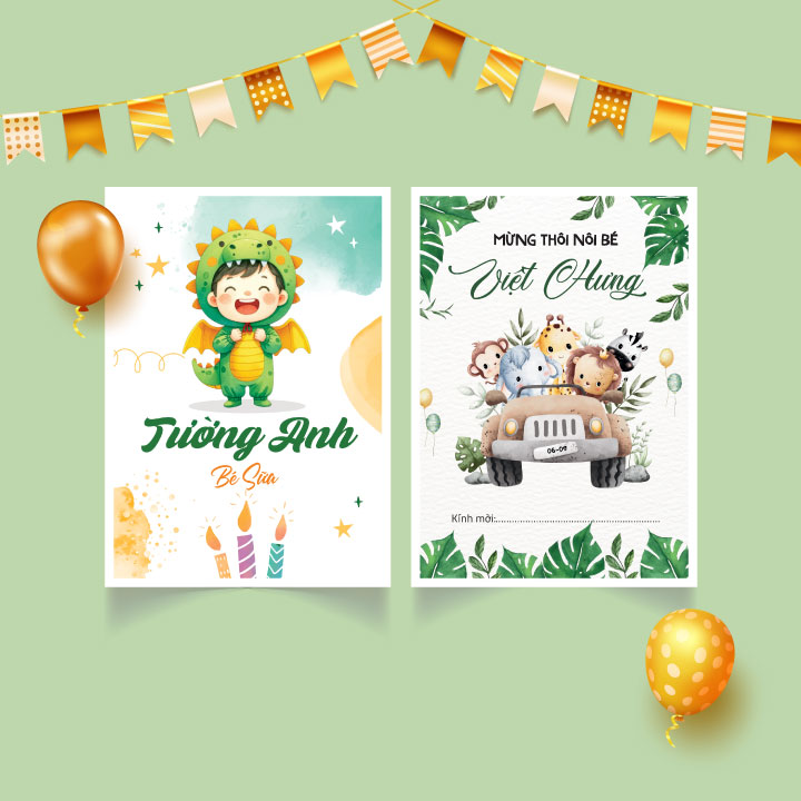 Thiệp Thôi nôi - Thiệp Sinh Nhật