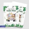 Thiệp Thôi Nôi - Sinh Nhật Chủ đề Rừng Xanh