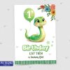 Thiệp sinh nhật - Thiệp Thôi nôi bé trai Tuổi Rắn - Tuổi Tỵ
