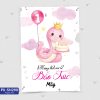 Thiệp sinh nhật - Thiệp Thôi nôi bé gái Tuổi Rắn - Tuổi Tỵ