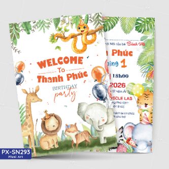 Thiệp sinh nhật - Thiệp Thôi nôi bé trai Tuổi Rắn - Tuổi Tỵ