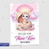 Thiệp sinh nhật - Thiệp Thôi nôi bé gái Tuổi Rắn - Tuổi Tỵ