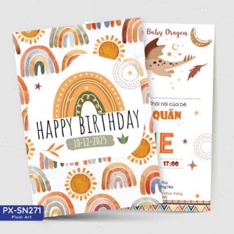 Thiệp sinh nhật - Thiệp Thôi nôi bé tuổi rồng - Thìn