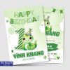 Thiệp sinh nhật - Thiệp Thôi nôi bé trai Tuổi Rắn - Tuổi Tỵ