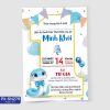 Thiệp sinh nhật - Thiệp Thôi nôi bé trai Tuổi Rắn - Tuổi Tỵ