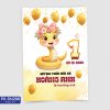Thiệp sinh nhật - Thiệp Thôi nôi bé gái Tuổi Rắn - Tuổi Tỵ